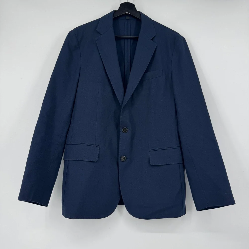 J.Crew Ludlow Slim Suit Jacket 38S Navy Blue Moon British Wool Blazer